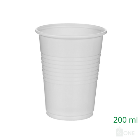 Trinkbecher: Einwegtrinkbecher 0,2 Liter Weiß